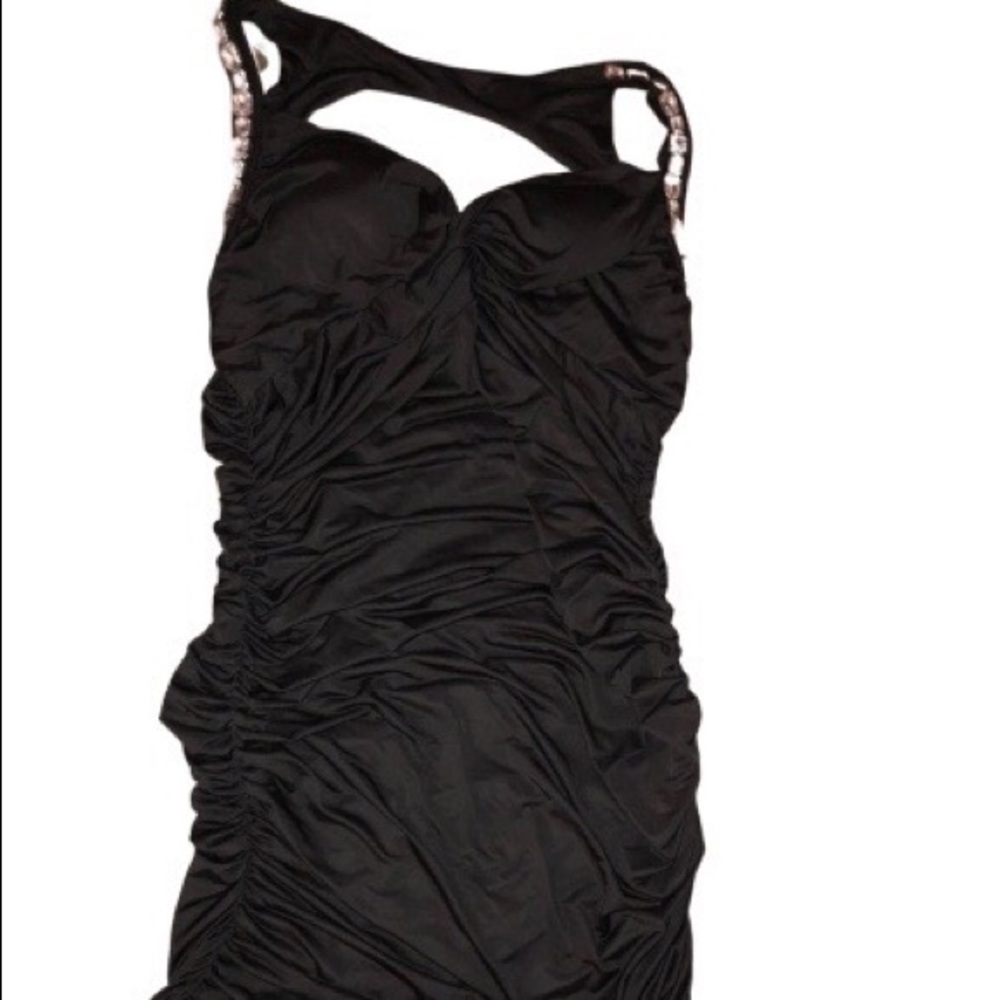 Backless Dress with rhinestone studded straps